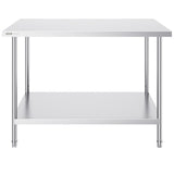 Stainless Steel Prep Table, 30 x 48 x 34 Inch, Heavy Duty Metal Worktable with 3 Adjustable Height V952-CFBXGGZTLCWJMJYVIV0