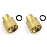 2X RE7141F Propane Forklift Connector Adapter Valve with Gasket - Brass Female Connector V1192-AZ-W-22345