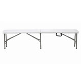 Gardeon 180cm Folding Garden Bench Portable Trestle Seat HDPE Fold In Half White GB-HDPE-FD-WH