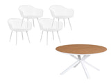 Gardeon 5PCS Outdoor Dining Set Table and Chairs Patio Garden Furniture Diamond FF-DIN-PP130-5SET-WH