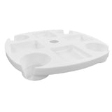 Beach Umbrella Table Tray White Round Umbrella Tray with 4 Cup Holder for Snack Drink V1294-YM0716-3111220184211