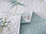 Soft leafey bloom Quilted 3 Pc Bedspread & Pillow Cover Set V745-AC090272Q13U