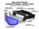 Magnetic Cylindrical Ski Goggles with UV400 Anti-Fog Dual-Lens, Impact-Resistant TPU Frame, V1341-ZY-42KYQZH6-GREEN