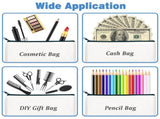 24pcs DIY Craft Canvas Zipper Blank Makeup, Student Blank Canvas Pen Stationery Storage V1192-AZ-W-13909