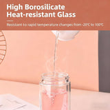 Upgraded Glass Tea Infuser, 3-in-1 Design Double Layer Borosilicate Glass Infuser Mug with Built-in V1366-AZ2-W-10708