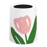 Floral Trash Can Large Mouth Cute Appearance Modern Style Garbage Waste Basket for Kitchen Bathroom V1294-YM0521-3117230064313