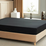 Black Mattress Protector Waterproof Bed Cover Queen Size Mattress Pad Cover 12' Deep Pocket Fitted V1366-AZ2-W-24407