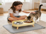 Cat Feeder Elevated Cat Feeder Dual-Bowl Cat Feeder Cat Food Bowl Cat Water V1107-135-38316