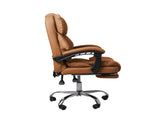 Levede Gaming Chair Office Computer Brown Footrest OF1037-BR