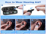 Rechargeable In-the-Ear Hearing Aids with Charging Case and LCD Display Ultra-Compact Sound V1107-CS-HLCHS