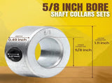 (24 Pack) 5/8" x 36" Zinc Plated Steel Rods and 5/8" Bore Solid Steel Shaft Collars, for Use as an V1258-DP02-C-920