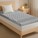 Giselle Bedding 8cm Memory Foam Mattress Topper 7-Zone Graphite Single MATTRESS-TOP-7Z-8-GY-S