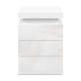 Artiss Bedside Table LED 3 Drawers - COLEY White FURNI-O-LED-BS-3D-WH