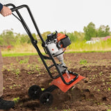 Tiller Cultivator Gas Powered, 31CC 4-Stroke Garden Cultivator, Tiller with 4 Steel Adjustable Front V952-RYGYJ31CCSCC2310JV0