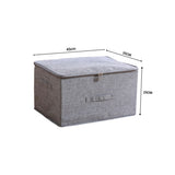 SOGA 2X Grey Large Portable Double Zipper Storage Box Moisture Proof Clothes Basket Foldable Home SBOX022X2