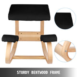 VEVOR Wooden Ergonomic Kneeling Chair Memory Seat Cushion Relieving Body Black V952-OM-141HSDNY000001V0
