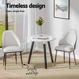 Artiss Dining Chairs Set of 4 Leather Seat Beige and Black UPHO-C-DIN-01-PU-WHX4
