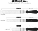 Icing Spatula, Stainless Steel Angled Cake Decorating Frosting Spatula Set of 3 , and V1258-DP02-C-372