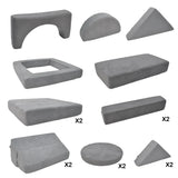 17Pcs Modular Kids Play Sofa Toddler Couch High Density Foam Play Block with Washable Cover Creative V985-KIDSSOFA