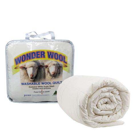 500GSM Washable Wool Quilt Queen V442-STR-QUILT-500WASHABLEWOOL-CREAM-QS