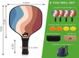 Lightweight 9-Ply Hard Basswood Pickleball Paddle Set with Curved Stripes Design - 4 Durable Paddles V888-ELOSUNG52096