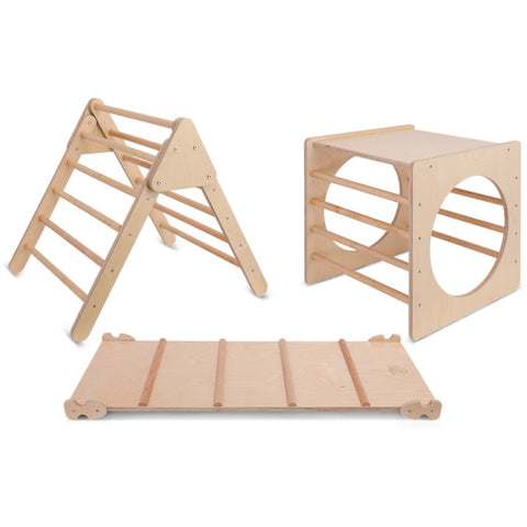 Lifespan Kids Pikler Climbing Frame Package with Slide, Cube and Triangle V420-LKIP-PIKSCT-SET