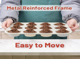 Silicone Muffin Pan, Metal Reinforced Frame Cupcake Pan 12 Cups Regular Size Easy to Move in or Out V1259-DP01-A-4507