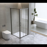 40mm Adjustable Contemporary Corner Sliding Black Shower Screen 90x80cm V63-848991
