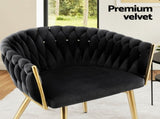 1 Set of 4 Artiss Dining Chairs Velvet Armchair Black UPHO-C-DIN-01-VEL-BKX4