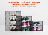 Shoe Storage Boxes, 9 Pack Clear Stackable Shoe Boxes Storage Organizers with Magnetic Door, Fit up V952-KDDQTMCXXHQK0RMOI001V0