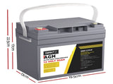 Giantz AGM Deep Cycle Battery 12V 50Ah Box Portable Solar Caravan Camping BATTERY-C-AGM-50