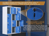 12-Door Locker for Office Gym Shed School Home Storage - Standard Lock with Keys V63-838971