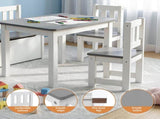 Keezi 2 in 1 Kids Table and Chair Set, Activity Table with Storage Bench and 2 Chairs for Reading, KTC-G-BC-GY