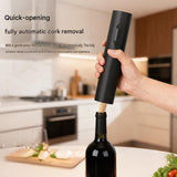 Black Electric Wine Opener and Rose gold Decorative Iron Wine Rack Set - Rechargeable Automatic V888-ELOSUNG56332-2