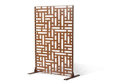 Metal Privacy Screen, 120 x 193cm, Outdoor Privacy Screens 3-Panel, Freestanding Outdoor Divider V952-DLSHWYSPMJS7ZTJD3V0