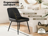 Artiss 4x Dining Chairs Retro PU Leather Kitchen Lounge Cafe Accent Chair Black DINC-B-B02-BKX4