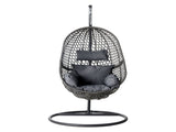 Gardeon Outdoor Egg Swing Chair Wicker Rattan Furniture Pod Stand Cushion Black HM-EGG-J-SELIPS-S-BK-AB