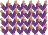 24 Pair Fishnet Gloves Fingerless Wrist Length 70s 80s Costume Party - Purple V563-24PCS-18510-PURPLE
