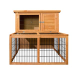 i.Pet Chicken Coop 96cm x 96cm x 100cm Rabbit Hutch Large Run Wooden Cage Outdoor House PET-GT-WOOD-R8002-S