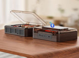 Retro CD Music Player with Bluetooth and FM Radio Multifunctional Home Audio System Brown V1263-JX-6955-2