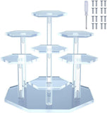 7-Tier Acrylic Display Stand for Cupcakes Perfume Desserts Figurines, Transparent V1188-MS-325-0634