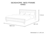 King Size Silver Brush Bed Frame in Acacia Wood Construction V43-BED-SSHK