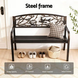 Gardeon Outdoor Bench Seat Garden Steel Outdoor Furniture 3 Seater Park Bronze GB-STEEL-XG220-BZ