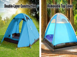 2 Person Portable Outdoor Lightweight Cycling Hiking Backpacking Camping Waterproof Tent - Blue V610-TEN-C2001-BLU
