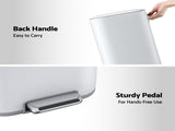 Cefito Kitchen Trash Can 40L Pedal Bins Rubbish Bin Steel with Soft Close Lid, Removable Inner RB-40L-1C-WH