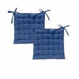 J Elliot Home Set of 2 Outdoor 100% Cotton Chair Pads 40 x 40 cm Solid Blue V442-IDC-CHAIRPAD-SETOF2COTTONSOLID-BLUE-SQ
