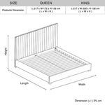 Hillsdale Bed Frame Polyester Fabric Padded Upholstery High Quality Slats Polished Stainless Steel V43-BED-HILL-QGR