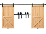 2440 mm Sliding Barn Door Hardware Closet Track Kit for Double Doors J Hanger V952-GCYMWJTJHS8FLSQZJV0