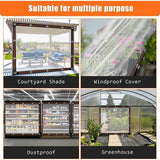 Transparent tarpaulin with eyelets, transparent tarpaulin for outdoor use, waterproof film, woven V1188-ZXY-131-213
