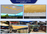 3 x 3 m Square HDPE Shade Sail - Beige Breathable Outdoor Sun Shade Canopy with Reinforced Edges and V888-ELOSUNG57604